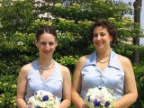 Sodalite, pearl and sterling fancy daisies necklace and earrings