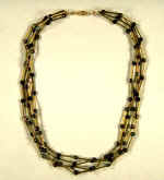 0014: Glass "nailheads" with brass tubes choker