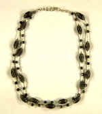 0015: Silver seed beads with Czech and Japanese glass necklace