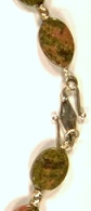 0019: Unakite with Turkish silver barrels necklace