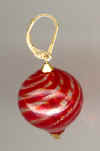 0034: Red and gold Murano glass earrings