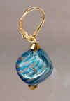 0036: Aqua and gold Murano glass earrings