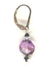 0062: Faceted amethyst with silver Swarovski crystal earrings
