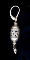 0063: Turkish silver incense barrels with drops earrings