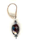 0064: Faceted garnet with silver Swarovski crystals