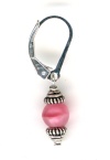 0074: Pink frosted glass with silver "twists"
