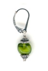0075: Chartreuse glass with silver "twists"