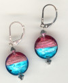 0099: Rubino and aqua foil lentil earrings