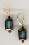 0111: Aqua and copper "lantern" earrings