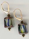 0117: Multi striped lantern earrings