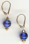 0124: cobalt glass with bronze wire swirl spheres